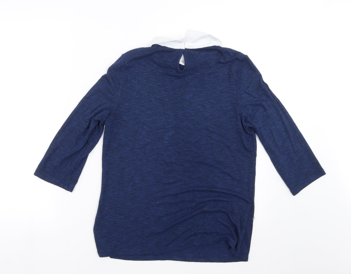 TU Womens Blue  Knit Pullover Jumper Size 8  - floral beading detail