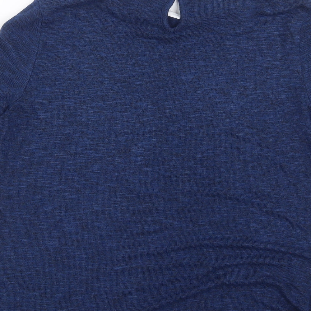 TU Womens Blue  Knit Pullover Jumper Size 8  - floral beading detail