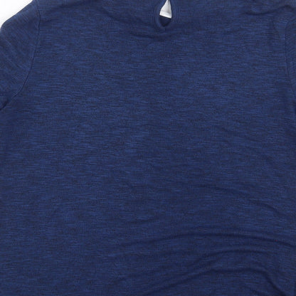 TU Womens Blue  Knit Pullover Jumper Size 8  - floral beading detail