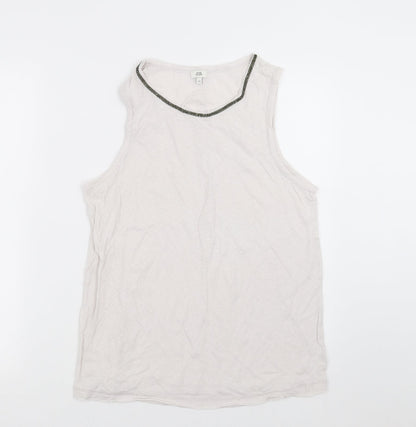 Womens UK Size 12 River Island White Basic Tank