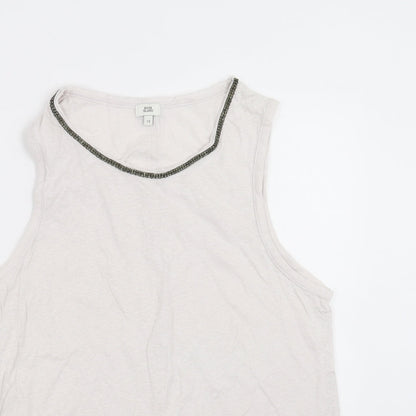 Womens UK Size 12 River Island White Basic Tank