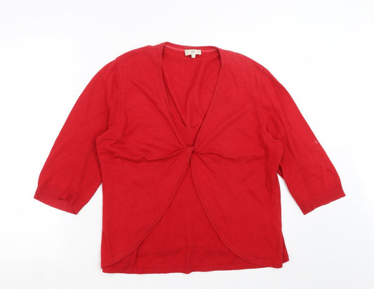 Country Casuals Womens Red  Knit Pullover Jumper Size L