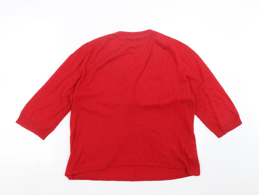 Country Casuals Womens Red  Knit Pullover Jumper Size L