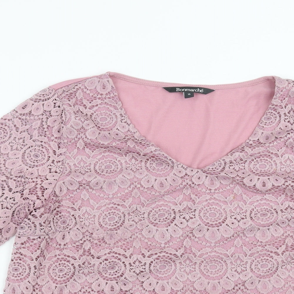 Womens UK Size 16 Bonmarché Purple Basic Blouse