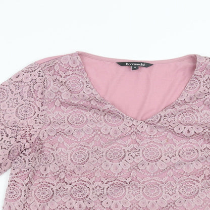 Womens UK Size 16 Bonmarché Purple Basic Blouse