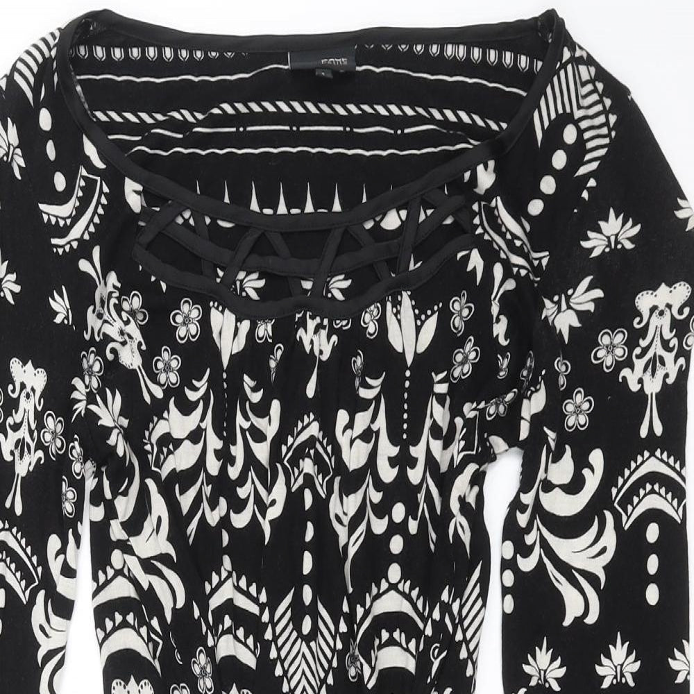 Womens UK Size 8 NEXT Black Basic Blouse