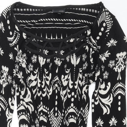 Womens UK Size 8 NEXT Black Basic Blouse