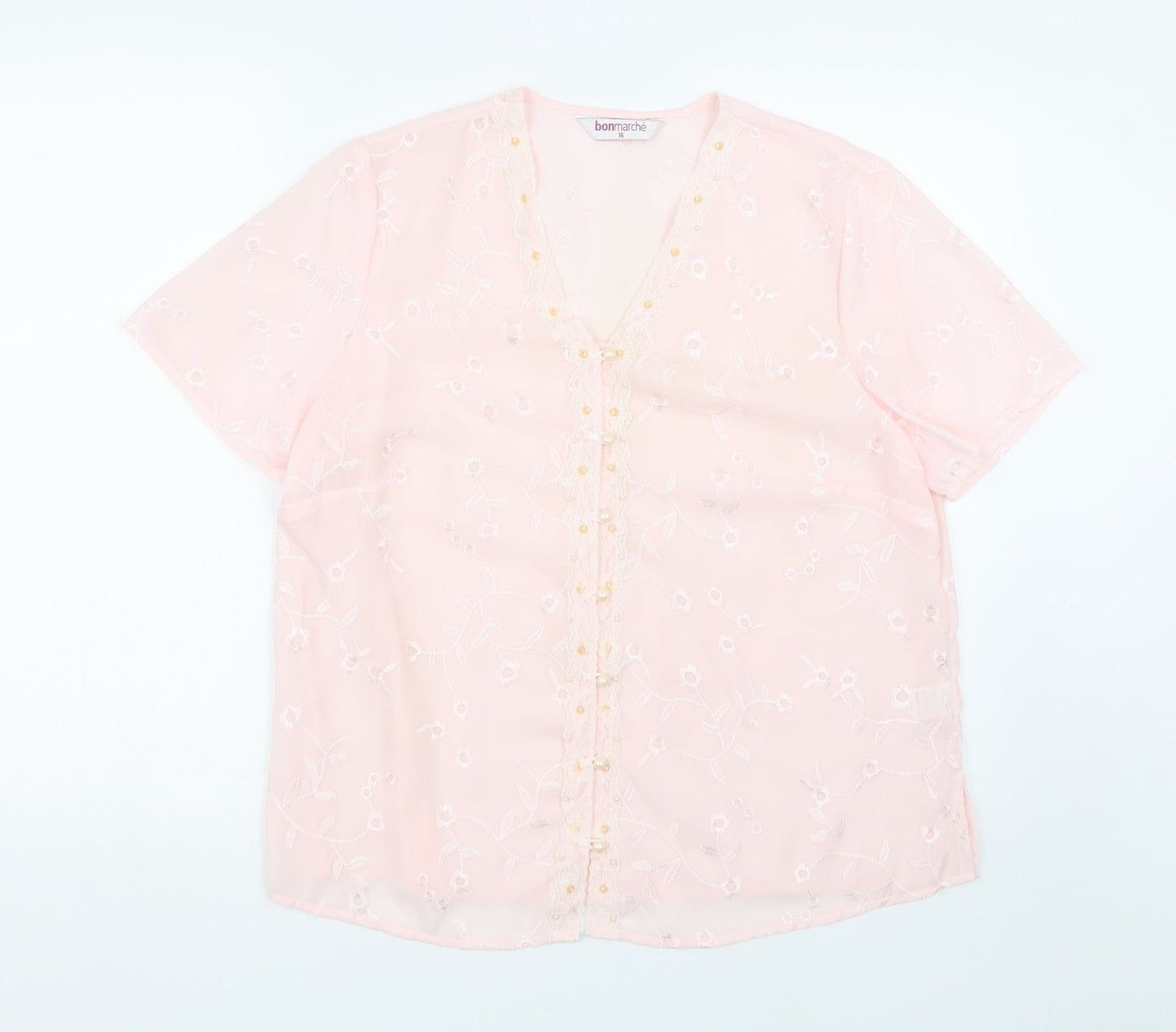 Bonmarché Womens Pink Floral  Kimono T-Shirt Size 16