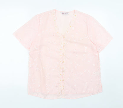 Bonmarché Womens Pink Floral  Kimono T-Shirt Size 16