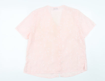Bonmarché Womens Pink Floral  Kimono T-Shirt Size 16