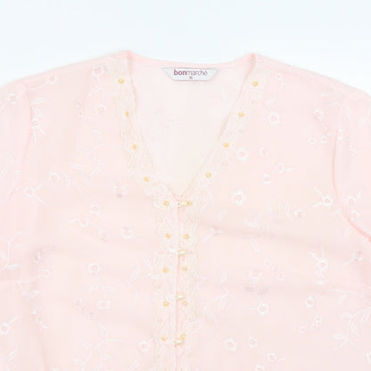 Bonmarché Womens Pink Floral  Kimono T-Shirt Size 16