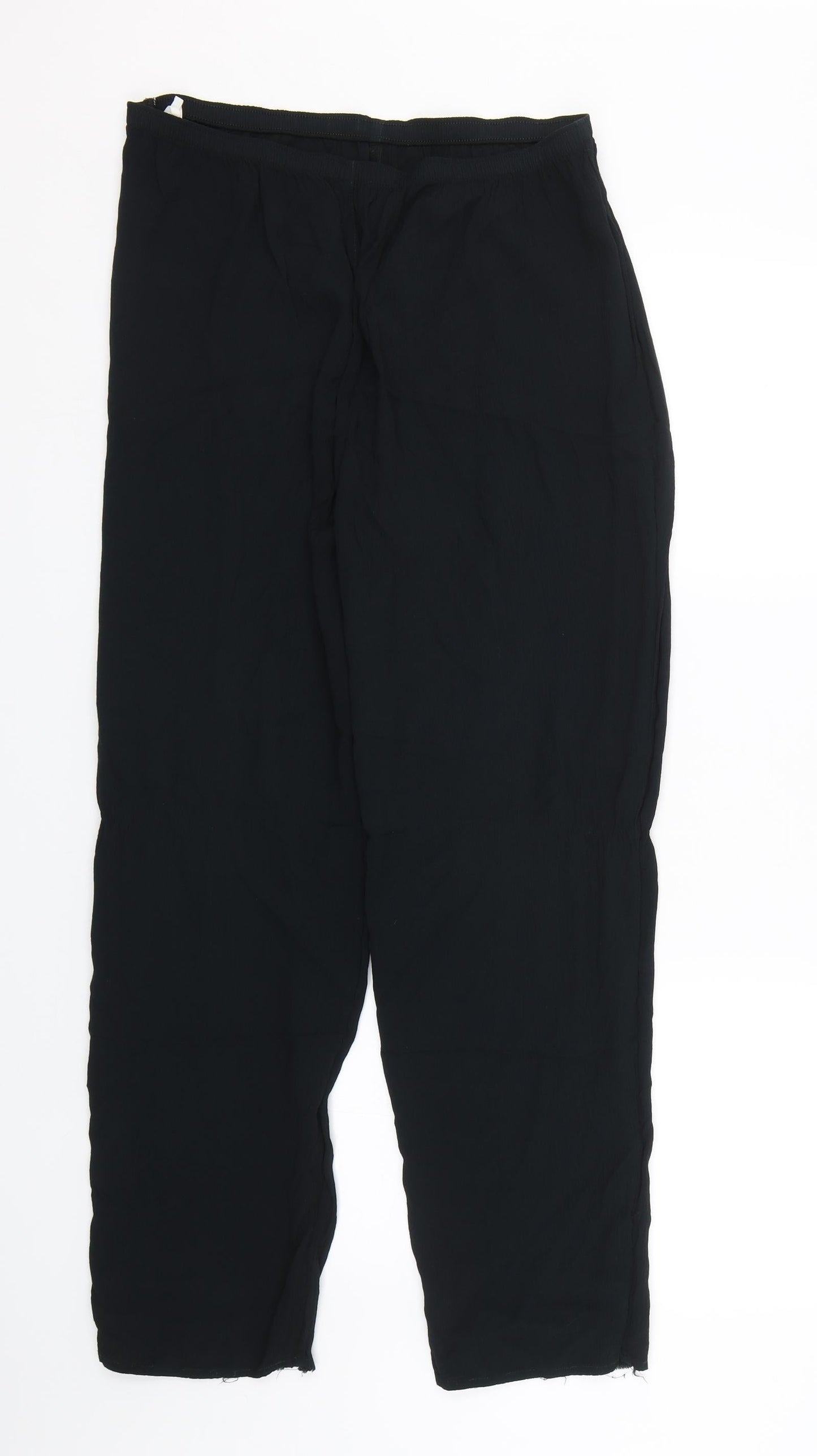 Womens UK Size L Preworn Regular Fit  Black Trousers