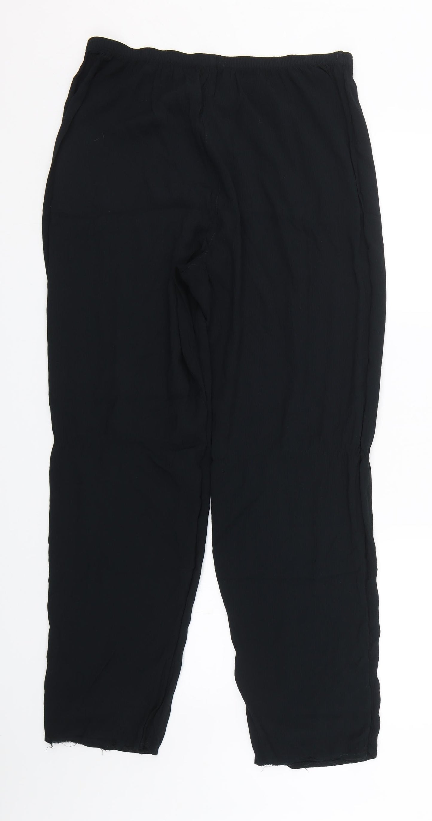 Womens UK Size L Preworn Regular Fit  Black Trousers