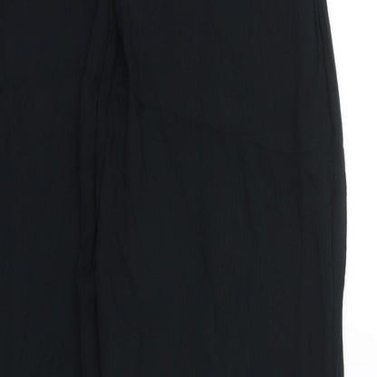 Womens UK Size L Preworn Regular Fit  Black Trousers