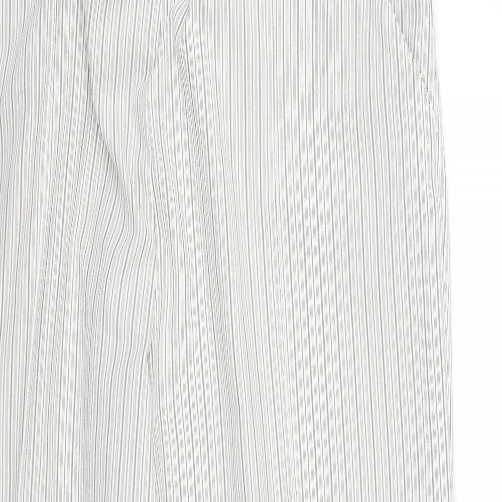 BM Womens White Striped  Cropped Trousers Size 18 L24 in