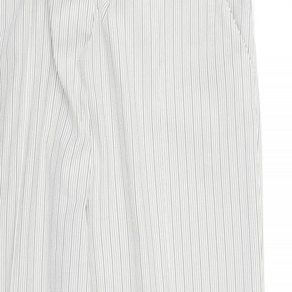 BM Womens White Striped  Cropped Trousers Size 18 L24 in