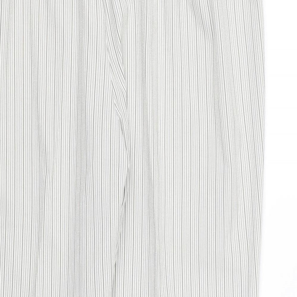 BM Womens White Striped  Cropped Trousers Size 18 L24 in