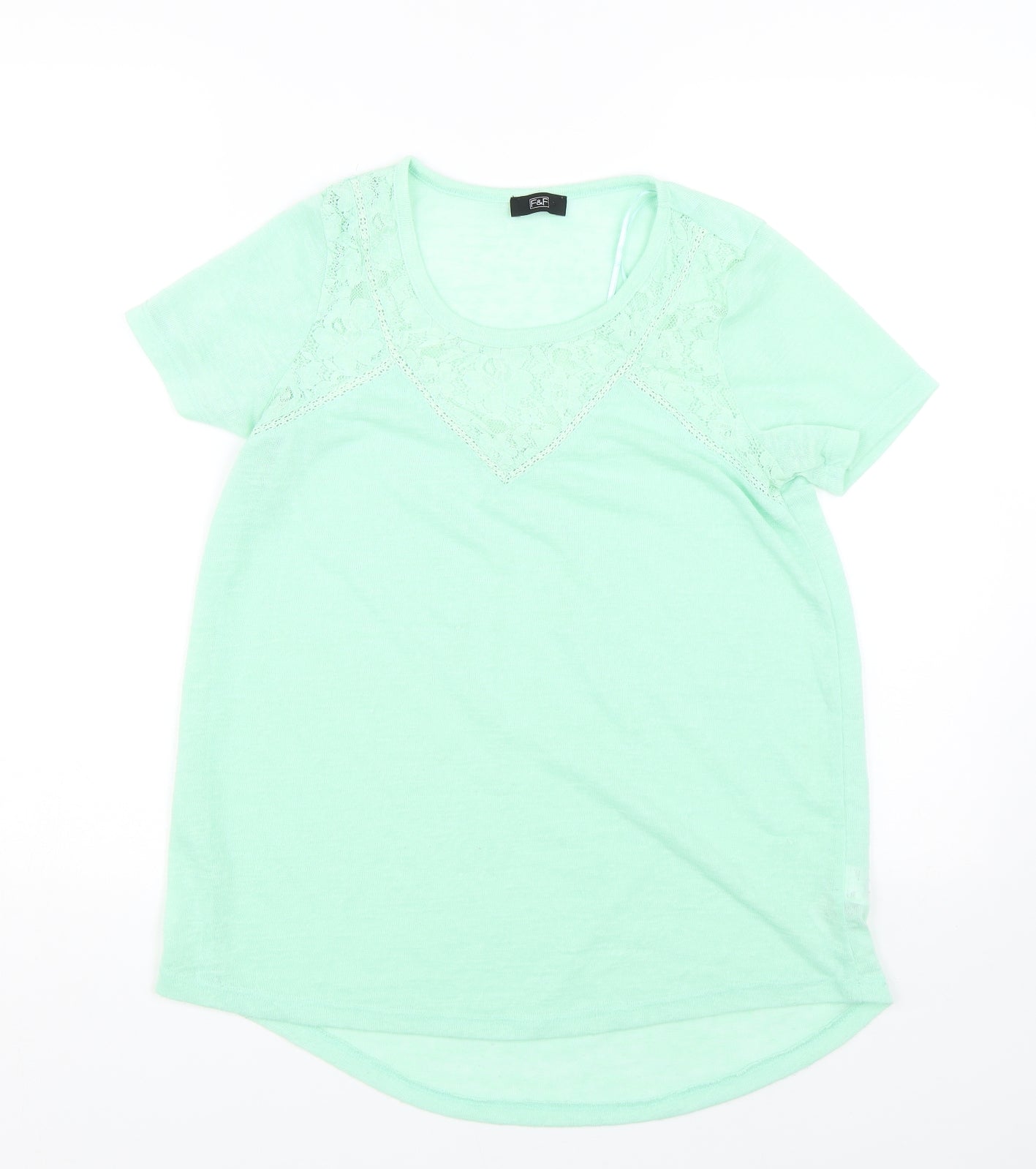 F&F Womens Green Floral  Basic T-Shirt Size 12