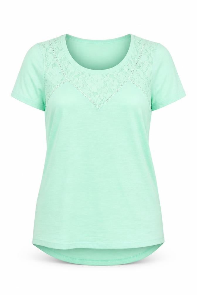 Womens UK Size 12 F&F Green Basic T-Shirt