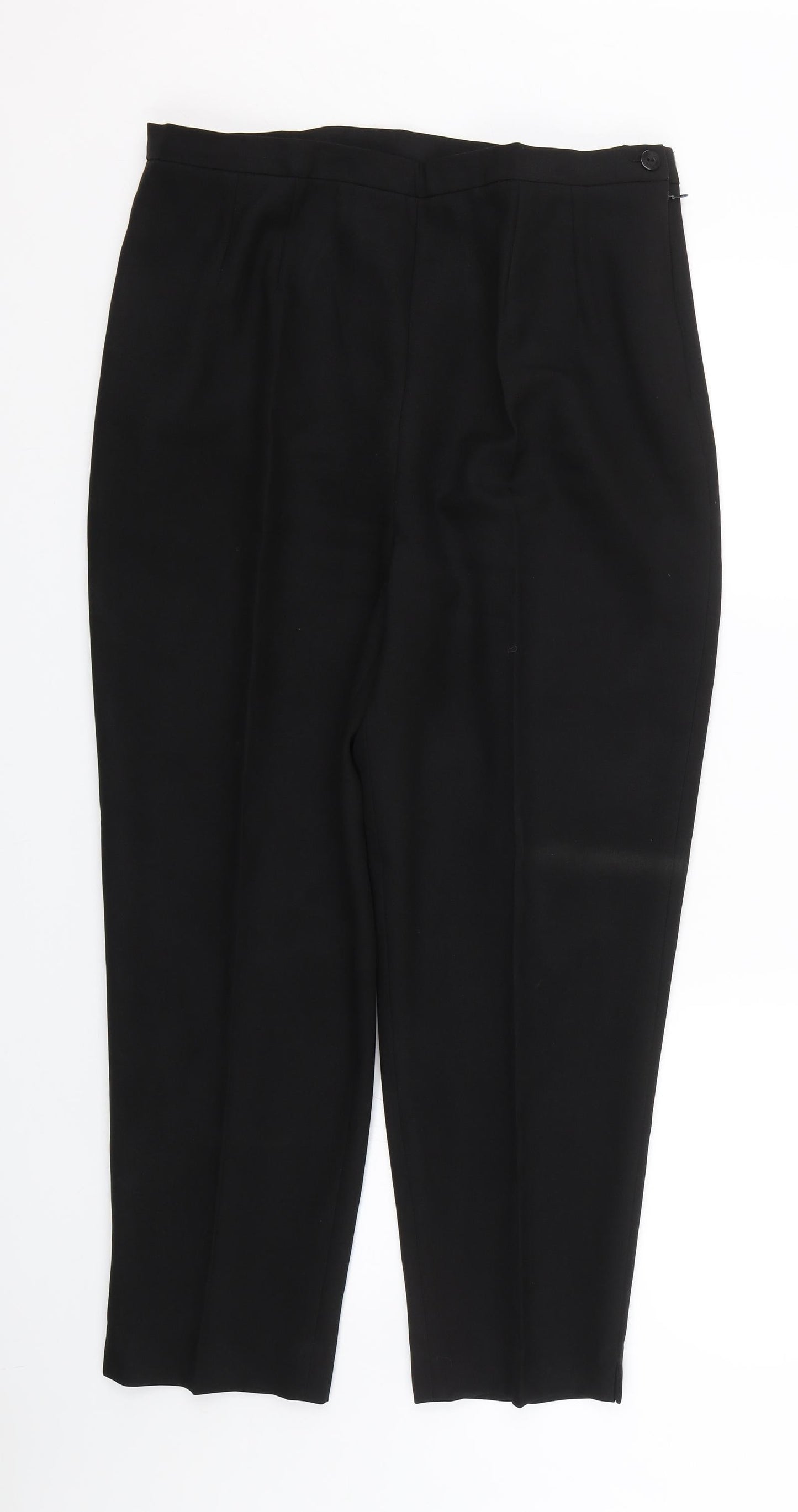 Womens UK Size 18 Seperates Regular Fit Carrot Black Trousers