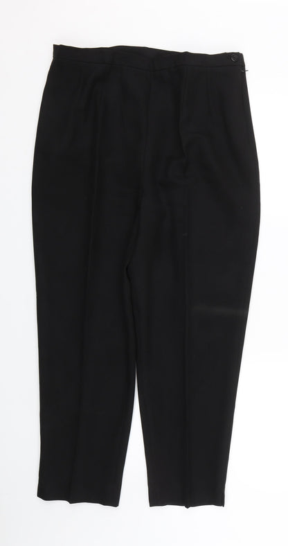 Womens UK Size 18 Seperates Regular Fit Carrot Black Trousers