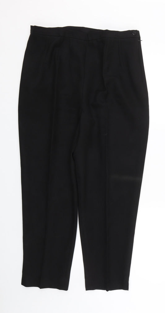 Womens UK Size 18 Seperates Regular Fit Carrot Black Trousers