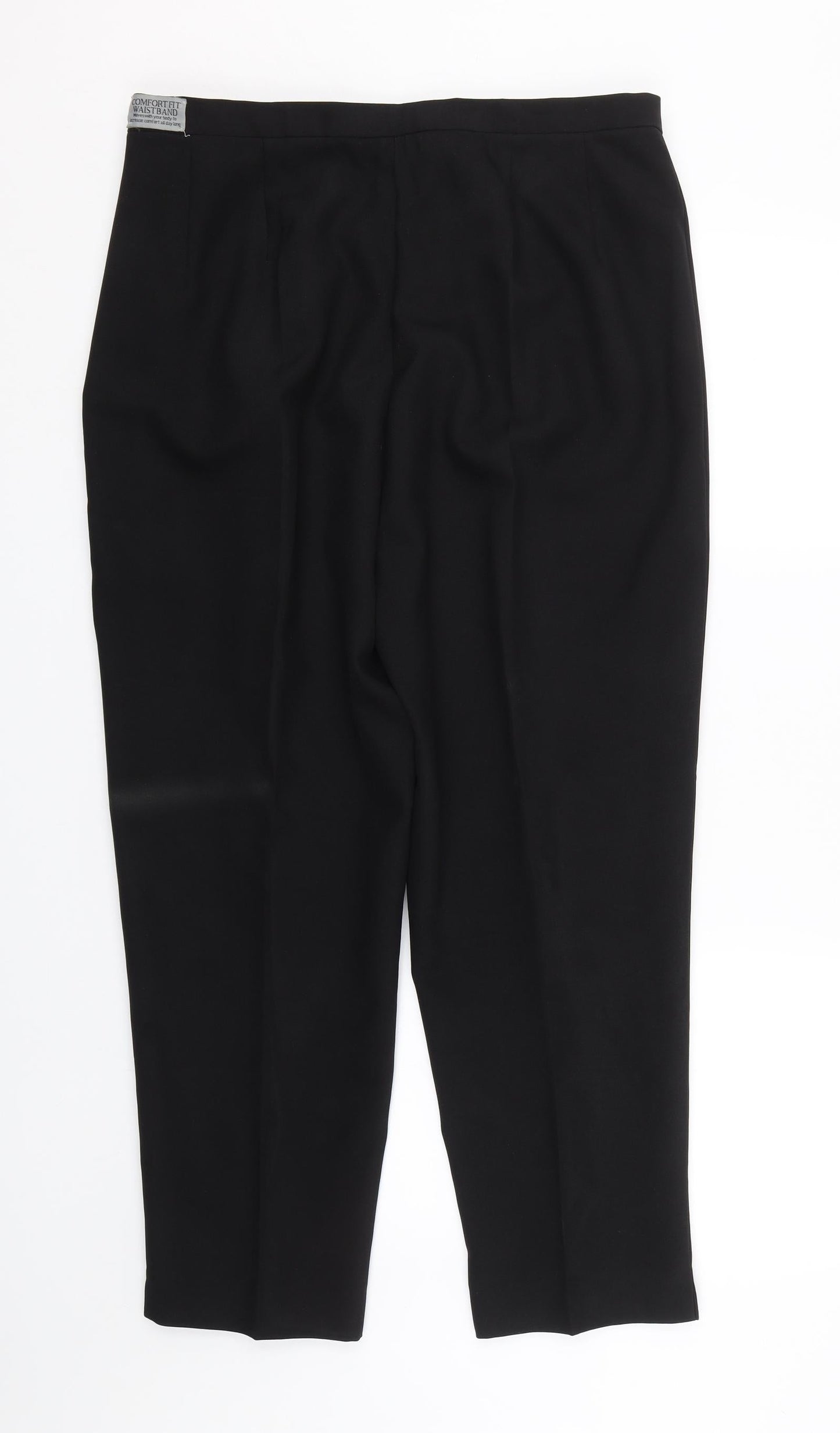 Womens UK Size 18 Seperates Regular Fit Carrot Black Trousers