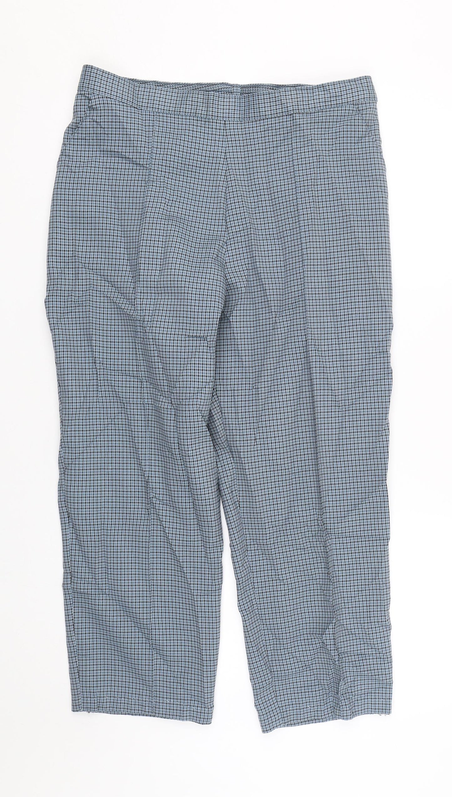 Womens UK Size 14 Preworn Regular Fit Cropped Blue Trousers