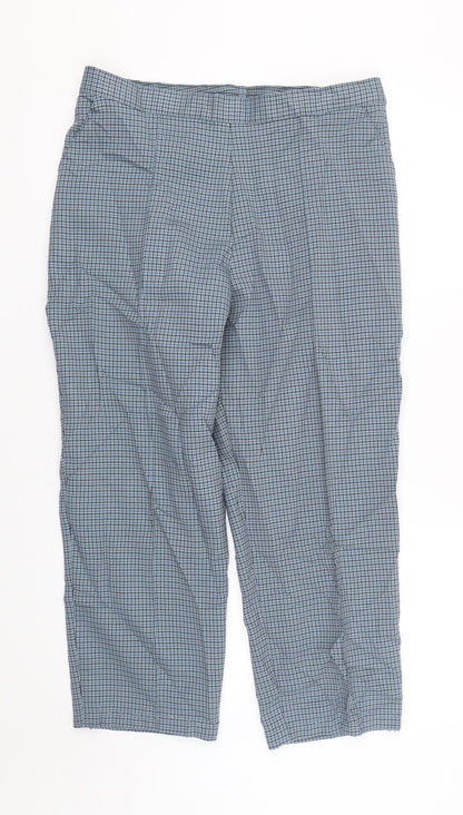 Womens UK Size 14 Preworn Regular Fit Cropped Blue Trousers