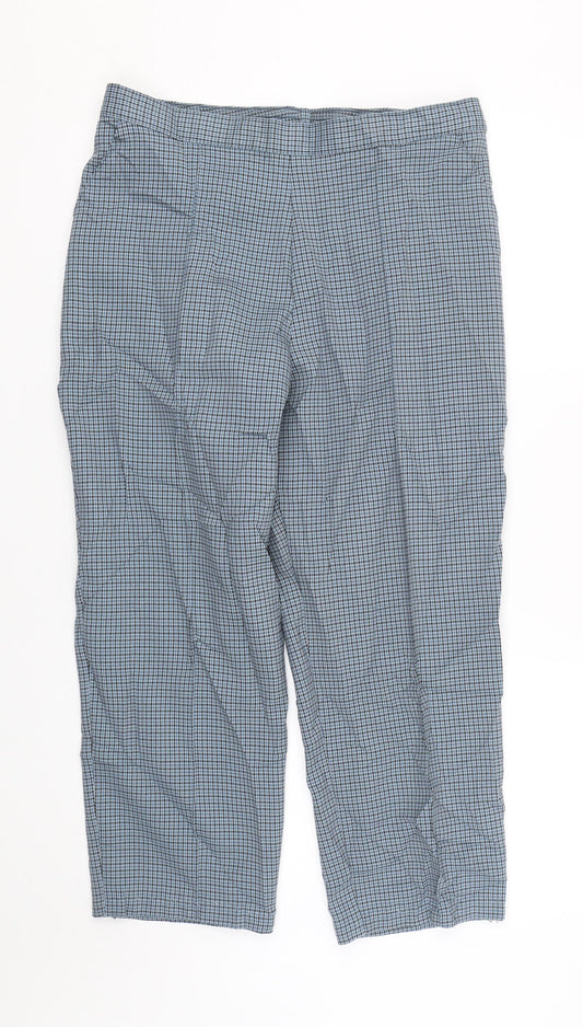 Womens UK Size 14 Preworn Regular Fit Cropped Blue Trousers