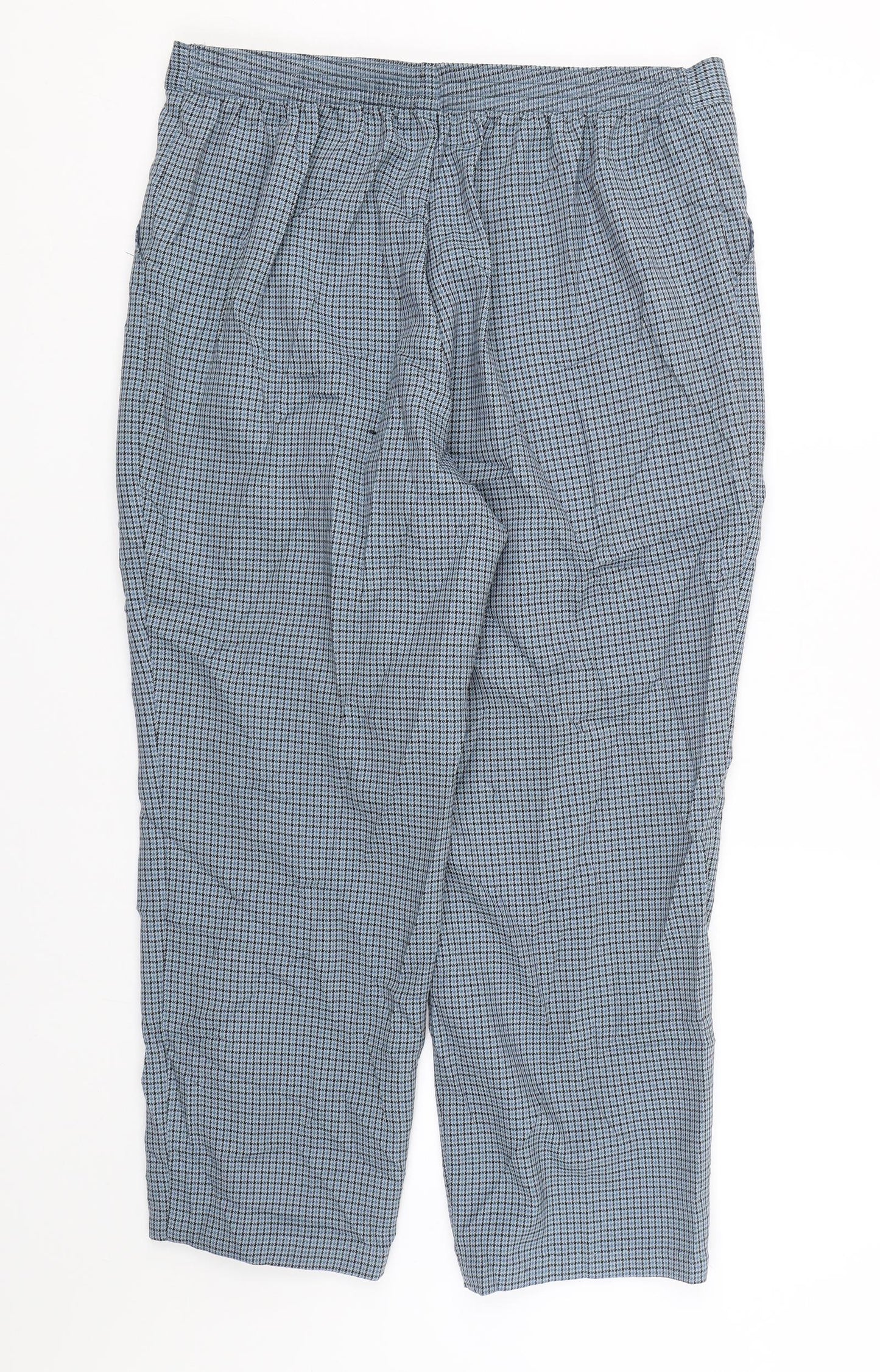 Womens UK Size 14 Preworn Regular Fit Cropped Blue Trousers