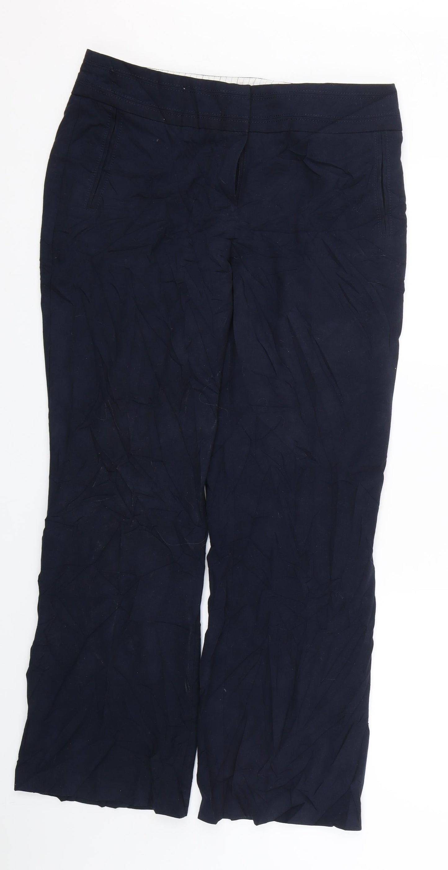 Womens UK Size 14 M&S Regular Fit  Blue Trousers