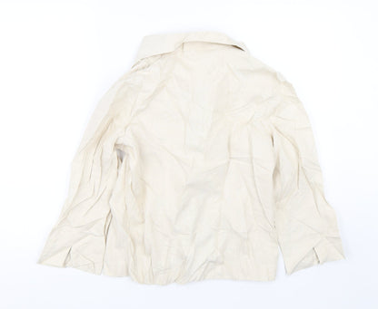 Womens UK Size 10 Isle Essentials Beige Basic Button-Up