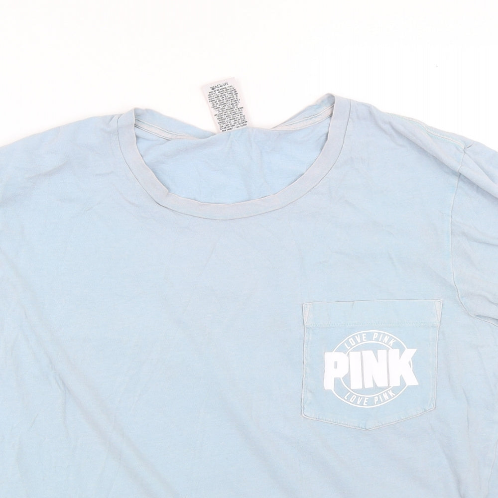PINK Womens Blue   Top Pyjama Top Size L