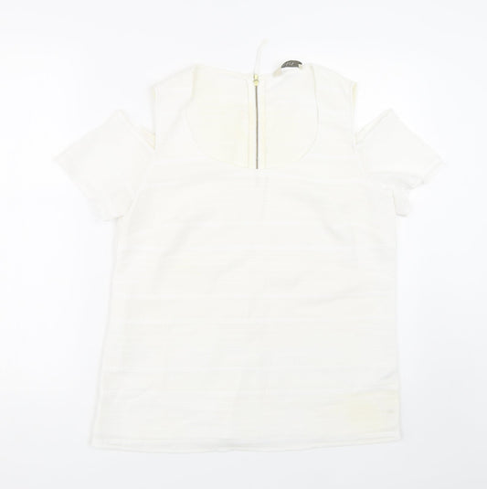 Womens UK Size 12 Oasis White Basic T-Shirt
