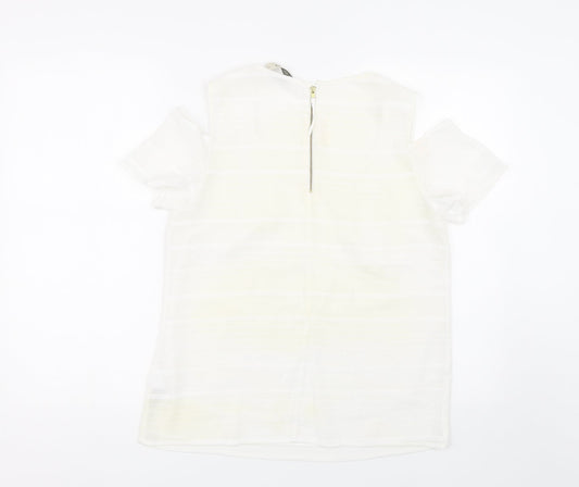 Womens UK Size 12 Oasis White Basic T-Shirt