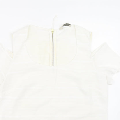 Womens UK Size 12 Oasis White Basic T-Shirt