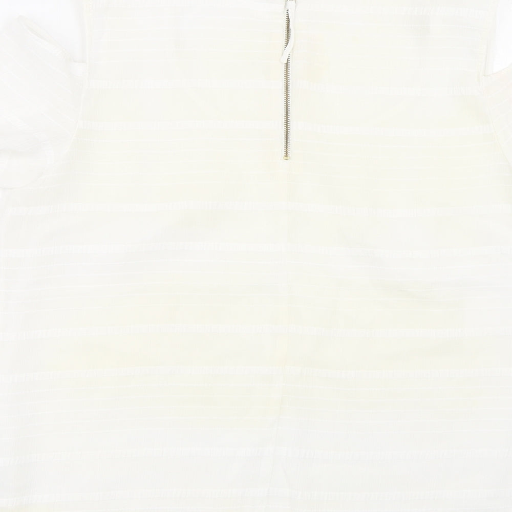 Womens UK Size 12 Oasis White Basic T-Shirt