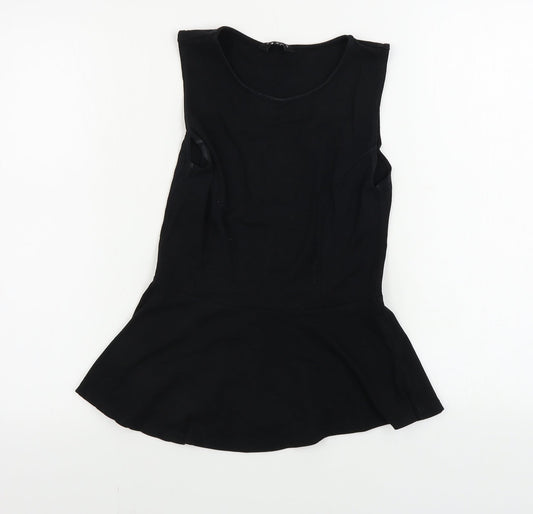 Womens UK Size 10 New Look Black Basic T-Shirt