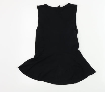 Womens UK Size 10 New Look Black Basic T-Shirt