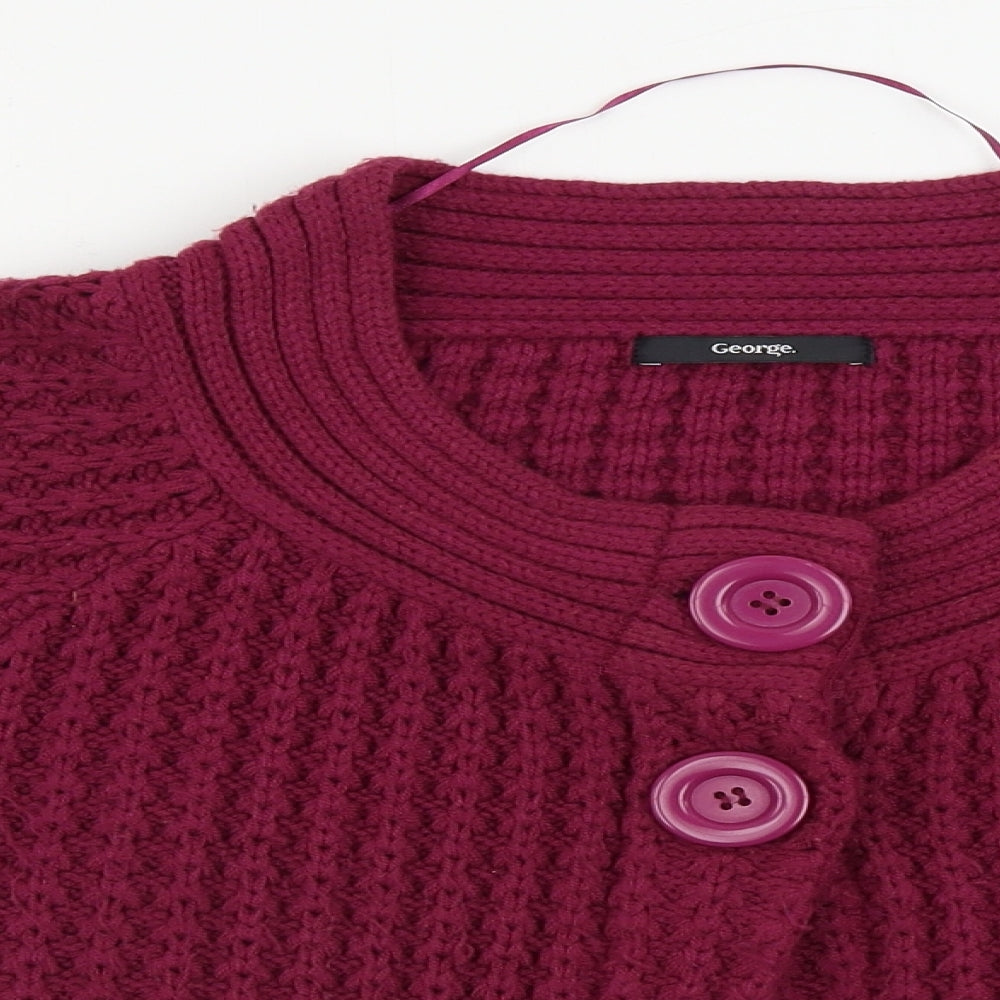George  Womens Purple   Cardigan Jumper Size 12