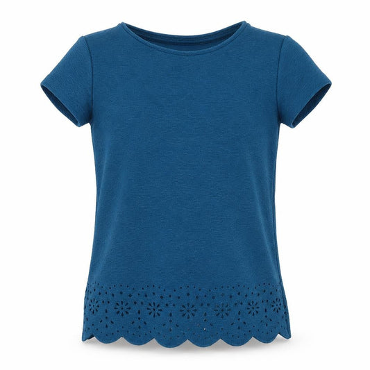 Front view of F&F girls’ green basic t-shirt, size 8-9, years