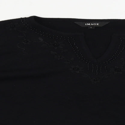 IMAGES  Womens Black   Pullover Jumper Size L