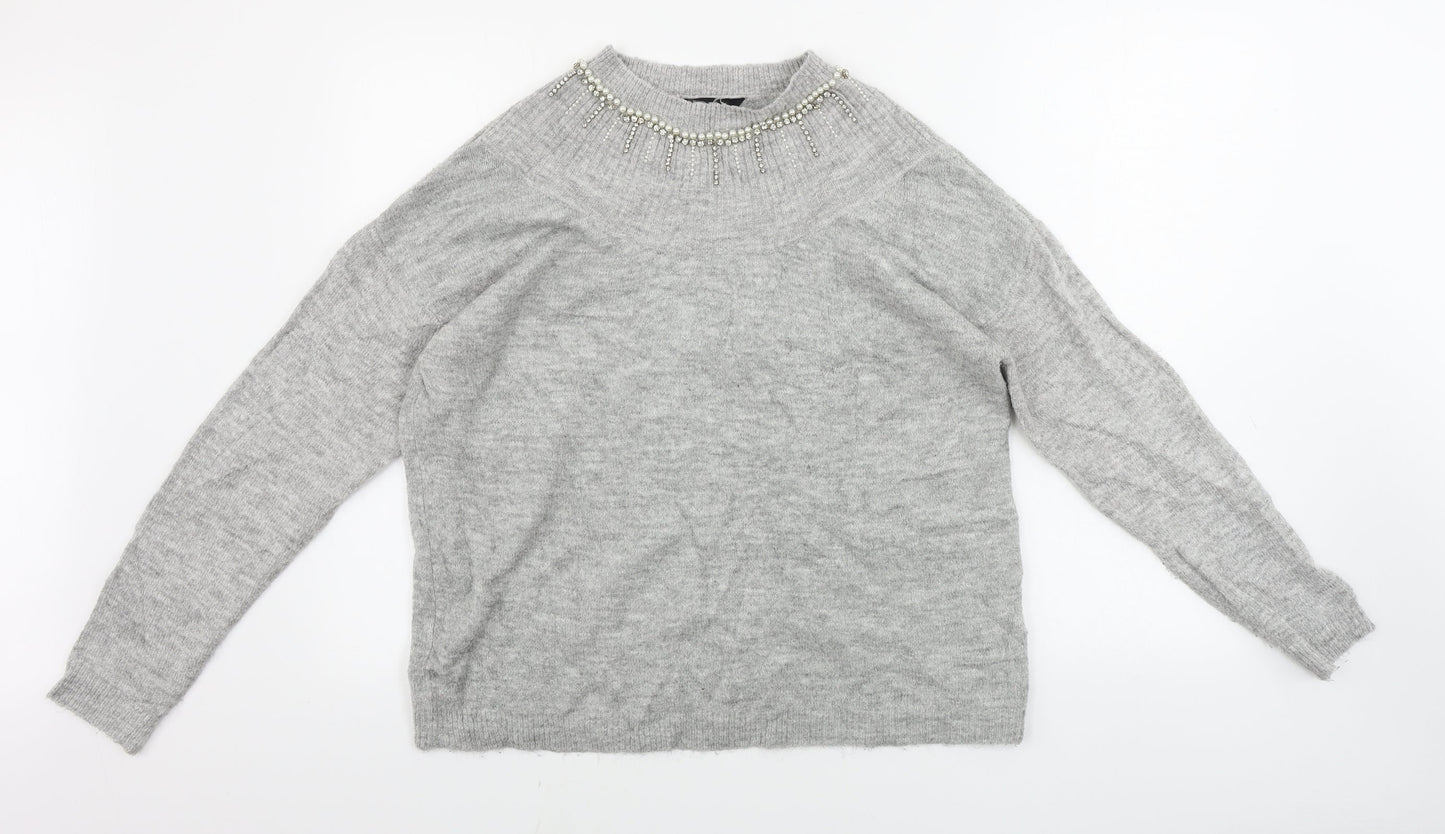 Womens UK Size 16 Dorothy Perkins Grey Pullover Jumper