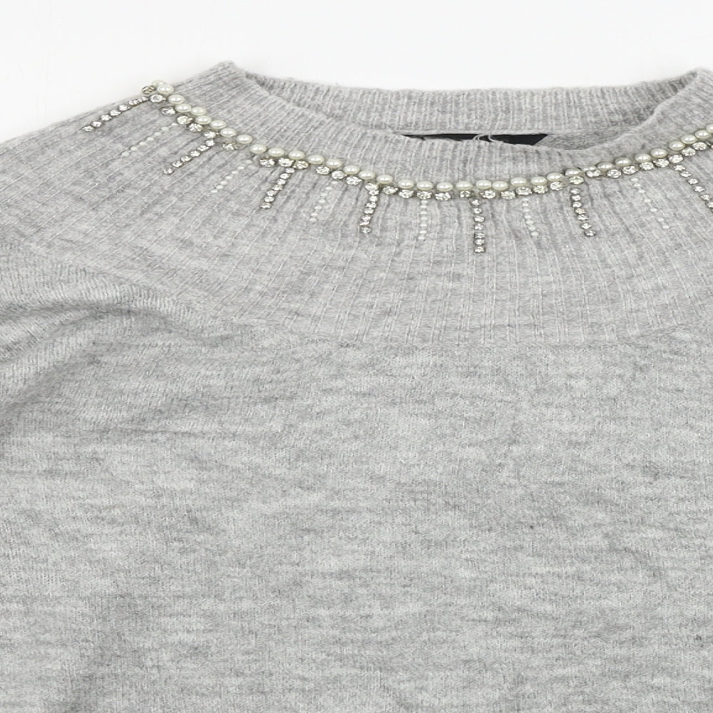 Womens UK Size 16 Dorothy Perkins Grey Pullover Jumper
