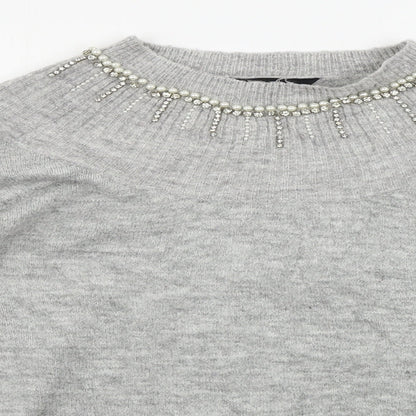 Womens UK Size 16 Dorothy Perkins Grey Pullover Jumper