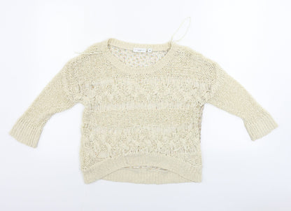 New Look  Womens Beige Floral  Pullover Jumper Size 8