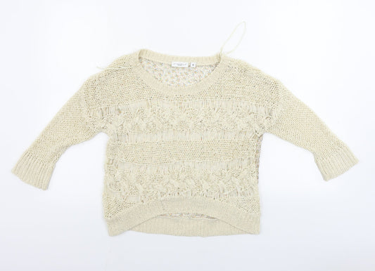 New Look  Womens Beige Floral  Pullover Jumper Size 8
