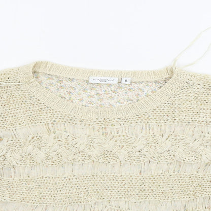 New Look  Womens Beige Floral  Pullover Jumper Size 8