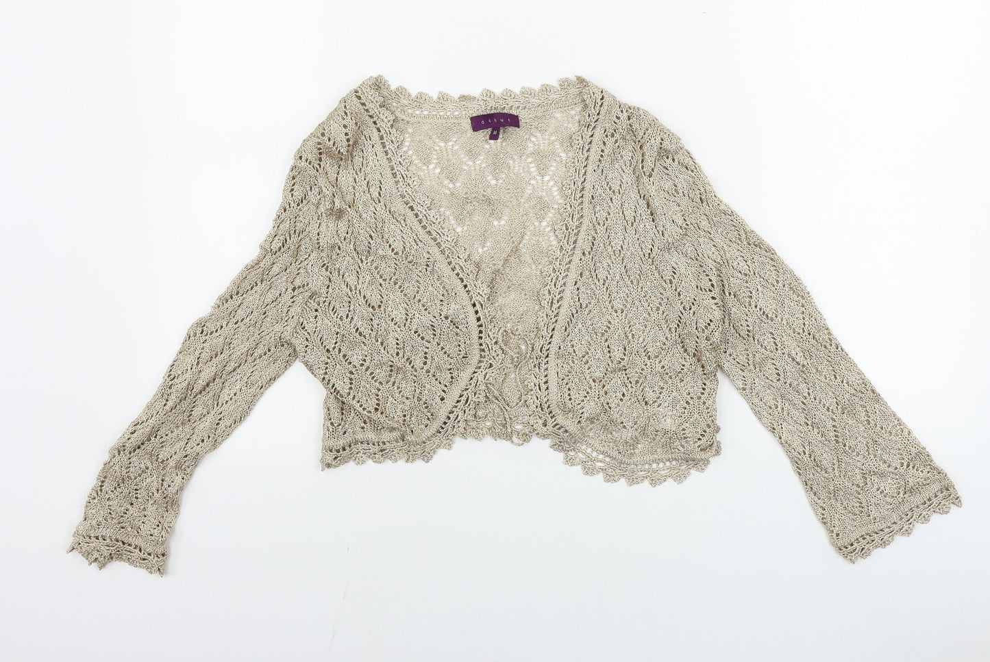 Womens UK Size M Debenhams Beige Cardigan Jumper